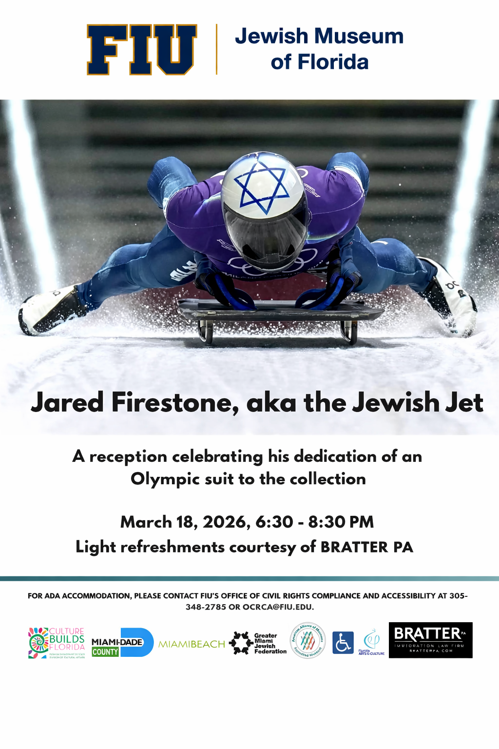 BRATTER PA & Olympian ‘The Jewish Jet’ honored by FIU Jewish Museum